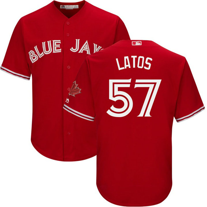 Toronto Blue Jays #57 Mat Latos 2017 Replica Scarlet Cool Base Jersey Toronto Blue Jays #57 Mat Latos 2017 Replica Scarlet Cool Base Jersey