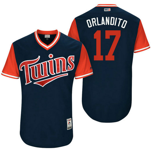 Minnesota Twins Jose Berrios #17 Orlandito Navy Nickname 2017 Little League Players Weekend Jersey