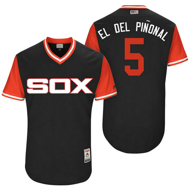 Chicago White Sox Yolmer Sanchez #5 El Del Pinonal Black Nickname 2017 Little League Players Weekend Jersey