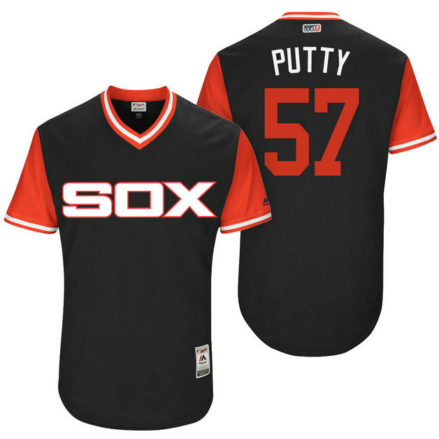 Chicago White Sox Zach Putnam #57 Putty Black Nickname 2017 Little League Players Weekend Jersey