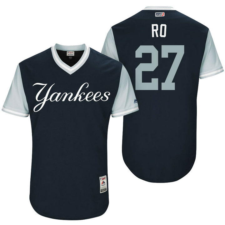 New York Yankees Austin Romine #27 Ro Navy Nickname 2017 Little League Players Weekend Jersey