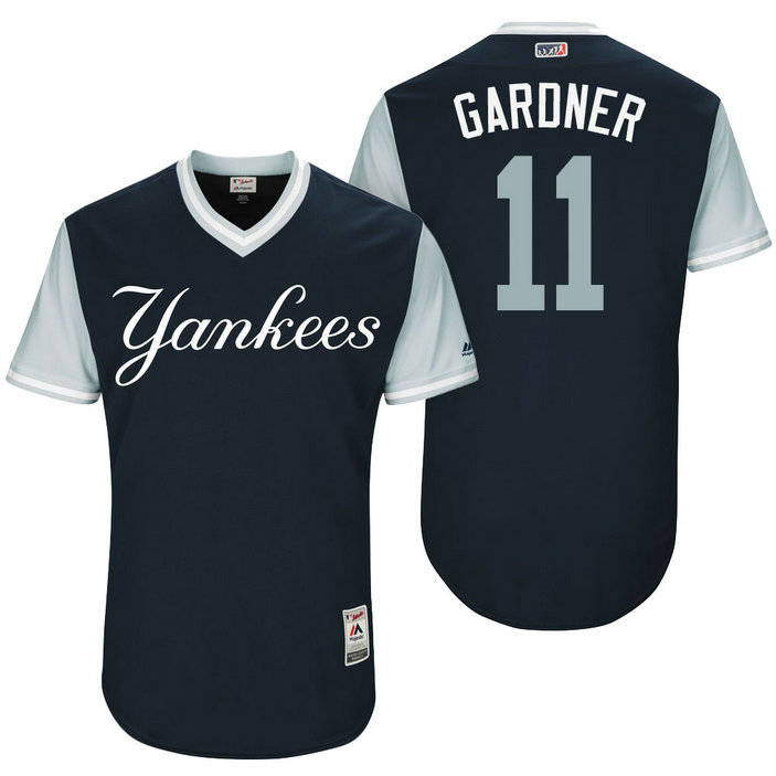 New York Yankees Brett Gardner #11 Gardner Navy Nickname 2017 Little League Players Weekend Jersey