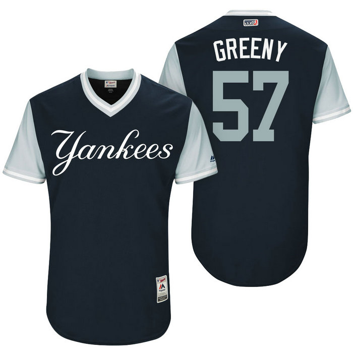 New York Yankees Chad Green #57 Greeny Navy Nickname 2017 Little League Players Weekend Jersey