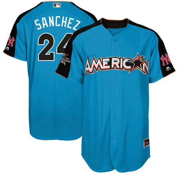 2017 All-Star American League New York Yankees Gary Sanchez #24 Blue Home Run Derby 2017 All-Star American League Jersey