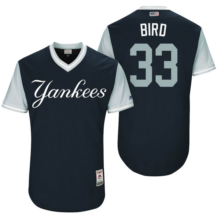New York Yankees Greg Bird #33 Bird Navy Nickname 2017 Little League Players Weekend Jersey New York Yankees Greg Bird #33 Bird Navy Nickname 2017 Little League Players Weekend Jersey