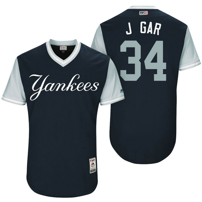 New York Yankees Jaime Garcia #34 J Gar Navy Nickname 2017 Little League Players Weekend Jersey New York Yankees Jaime Garcia #34 J Gar Navy Nickname 2017 Little League Players Weekend Jersey