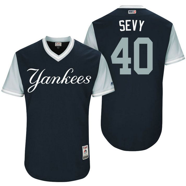New York Yankees Luis Severino #40 Sevy Navy Nickname 2017 Little League Players Weekend Jersey