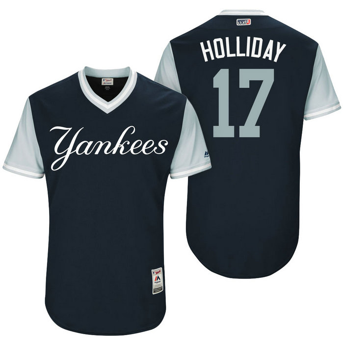 New York Yankees Matt Holliday #17 Holliday Navy Nickname 2017 Little League Players Weekend Jersey
