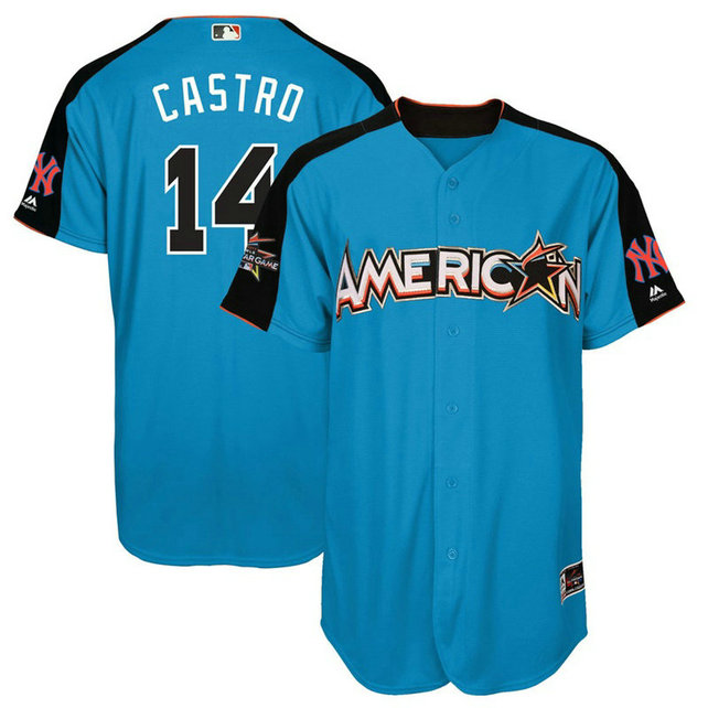 2017 All-Star American League New York Yankees Starlin Castro #14 Blue Home Run Derby 2017 All-Star American League Jersey