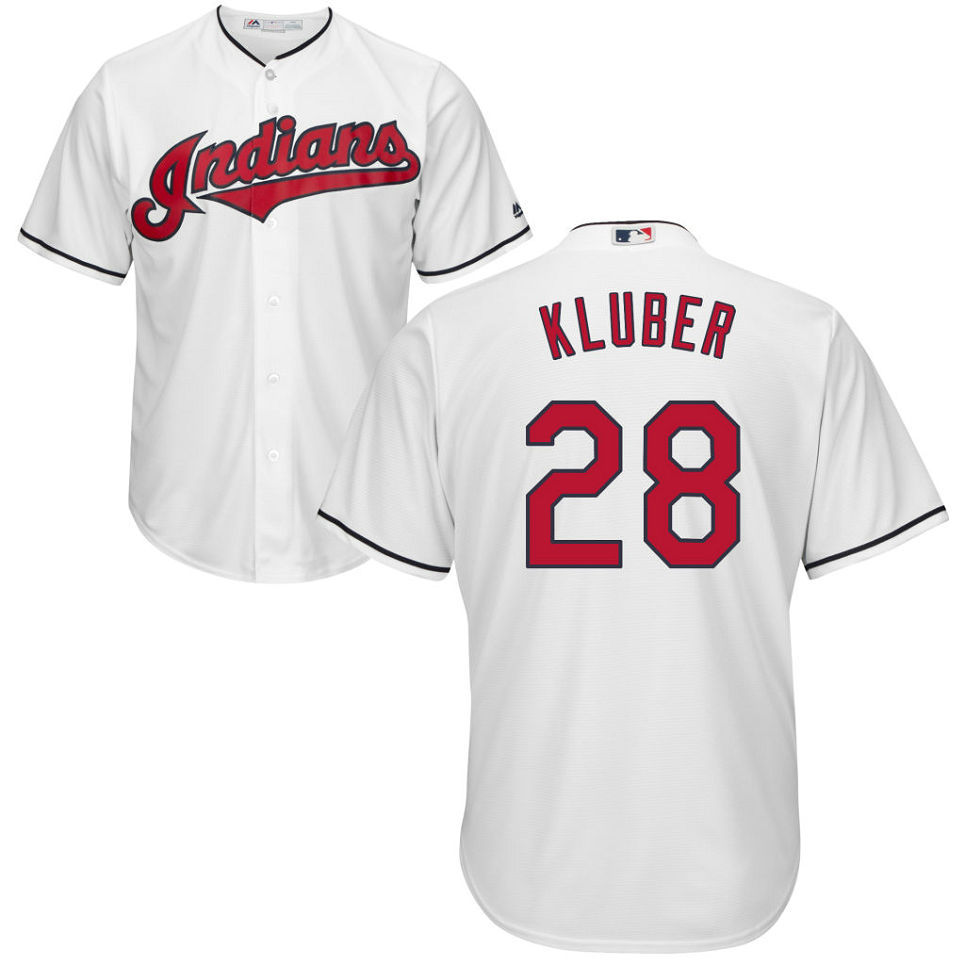 Mens Cleveland Indians Corey Kluber #28 Home White Cool Base Jersey Mens Cleveland Indians Corey Kluber #28 Home White Cool Base Jersey