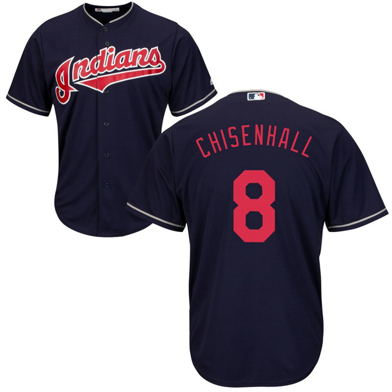 Mens Cleveland Indians Lonnie Chisenhall #8 Alternate Navy Cool Base Jersey Mens Cleveland Indians Lonnie Chisenhall #8 Alternate Navy Cool Base Jersey