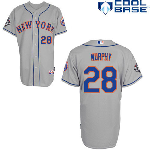 New York Mets #28 Daniel Murphy Grey Away Cool Base Jersey