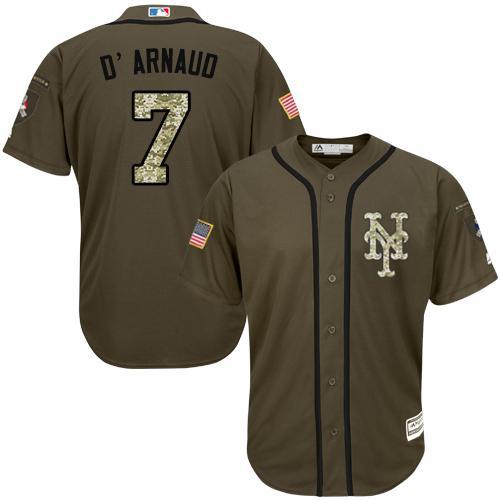 New York Mets #7 Travis d'Arnaud Olive Camo Jersey