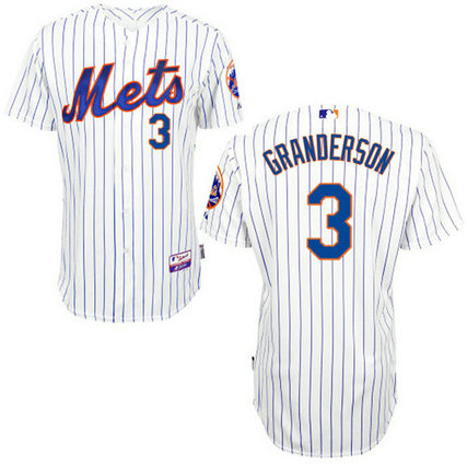 New York Mets #3 Curtis Granderson White (Blue Strip) Home Cool Base Jersey New York Mets #3 Curtis Granderson White (Blue Strip) Home Cool Base Jersey
