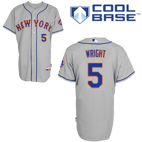 New York Mets #5 David Wright Grey Away Cool Base Jersey