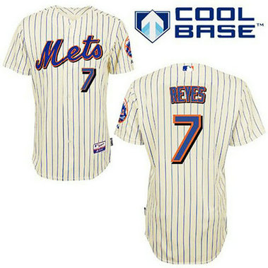 New York Mets #7 Jose Reyes Cream Blue Strip Alternate Jersey New York Mets #7 Jose Reyes Cream Blue Strip Alternate Jersey