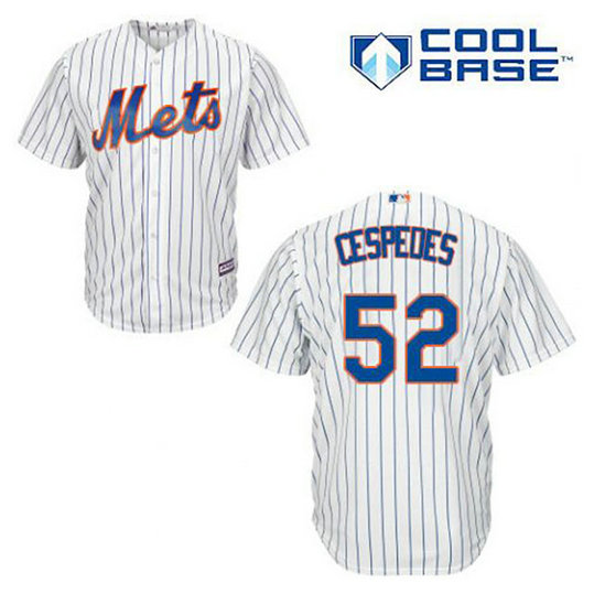 New York Mets #52 Yoenis Cespedes White Cool Base Jersey New York Mets #52 Yoenis Cespedes White Cool Base Jersey