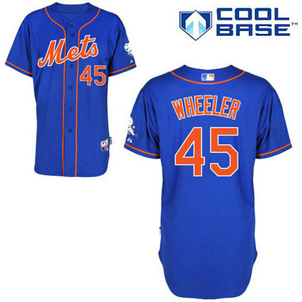 New York Mets #45 Zack Wheeler Authentic Royal Blue Alternate Home Cool Base Jersey