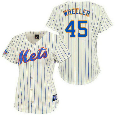 Women - New York Mets #45 Zack WheelerAuthentic CreamJersey
