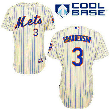 New York Mets #3 Curtis Granderson Authentic Cream Home Cool Base Jersey New York Mets #3 Curtis Granderson Authentic Cream Home Cool Base Jersey