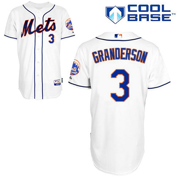 New York Mets #3 Curtis Granderson Authentic White Alternate Cool Base Jersey New York Mets #3 Curtis Granderson Authentic White Alternate Cool Base Jersey