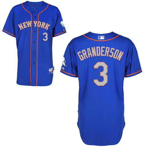 New York Mets #3 Curtis Granderson Authentic Royal Blue Alternate Away Cool Base Jersey