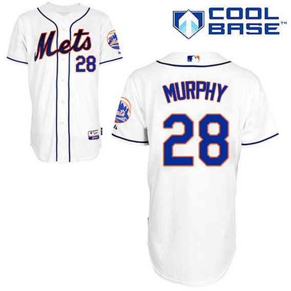 New York Mets #28 Daniel Murphy Authentic White Alternate Cool Base Jersey