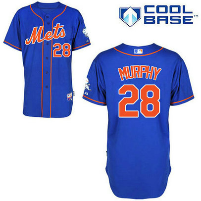 New York Mets #28 Daniel Murphy Authentic Royal Blue Alternate Home Cool Base Jersey