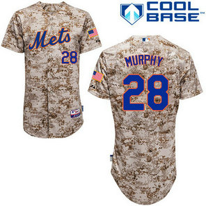 New York Mets #28 Daniel Murphy Authentic Camo Alternate Cool Base Jersey