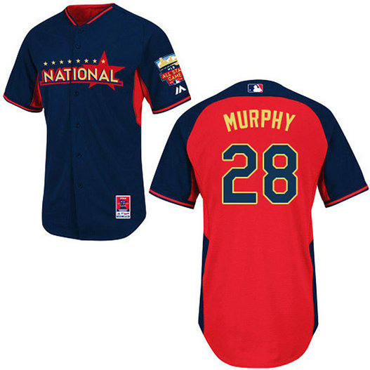 New York Mets #28 Daniel Murphy Authentic Navy/Red National League 2014 All Star BPJersey