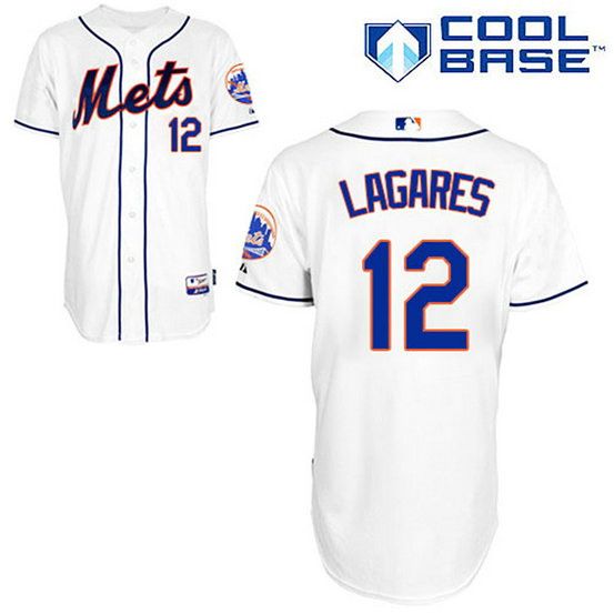 New York Mets #12 Juan Lagares Authentic White Alternate Cool Base Jersey New York Mets #12 Juan Lagares Authentic White Alternate Cool Base Jersey