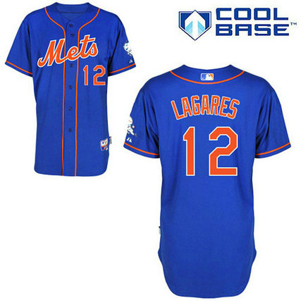 New York Mets #12 Juan Lagares Authentic Royal Blue Alternate Home Cool Base Jersey New York Mets #12 Juan Lagares Authentic Royal Blue Alternate Home Cool Base Jersey