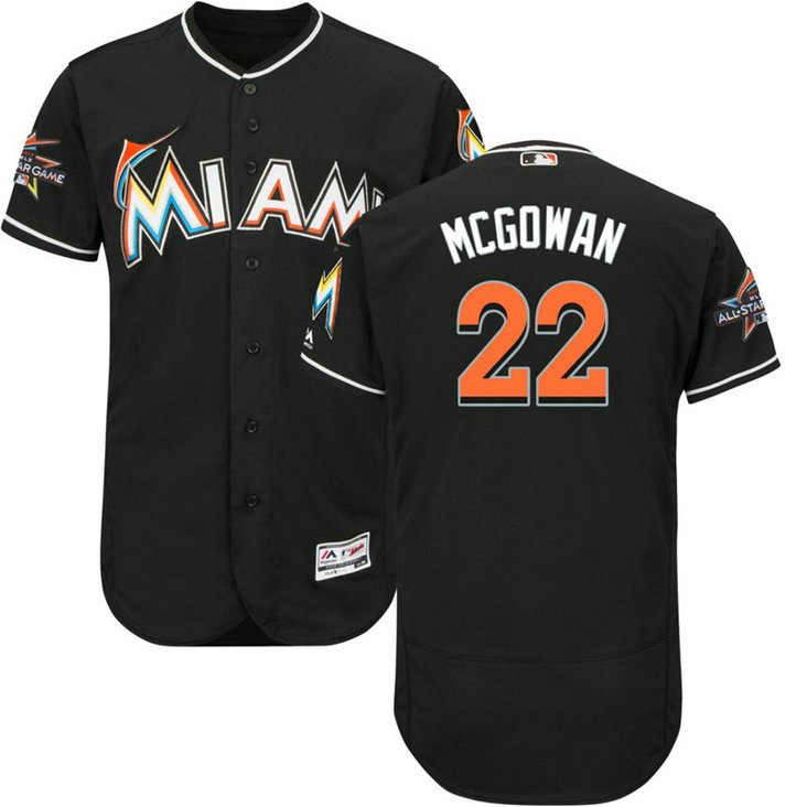 Miami Marlins Dustin McGowan #22 Black 2017 All-Star Game Patch Alternate Flex Base Jersey