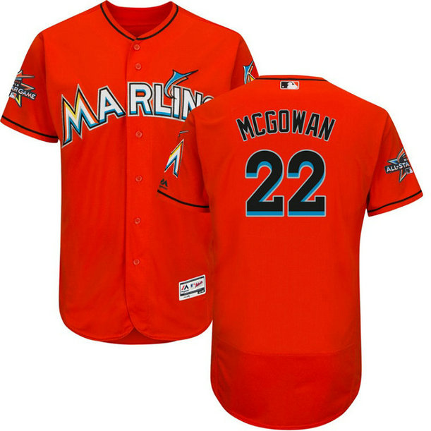 Miami Marlins Dustin McGowan #22 Red 2017 All-Star Game Patch Alternate Flex Base Jersey
