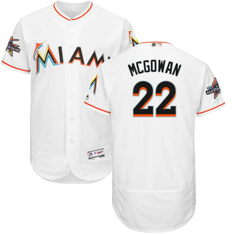 Miami Marlins Dustin McGowan #22 White 2017 All-Star Game Patch Home Flex Base Jersey