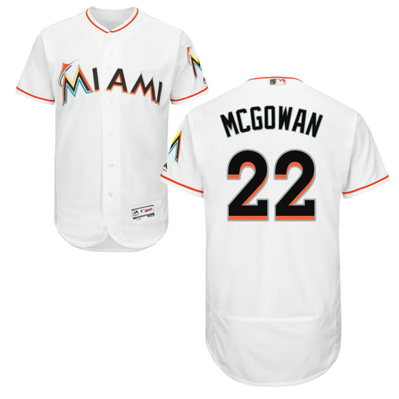 Miami Marlins Dustin McGowan #22 White Home Flex Base Jersey