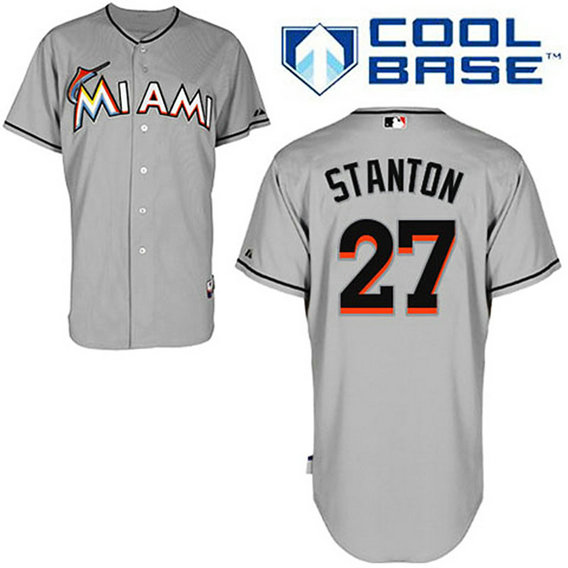 Miami Marlins #27 Giancarlo Stanton Grey 2012 Away Jersey