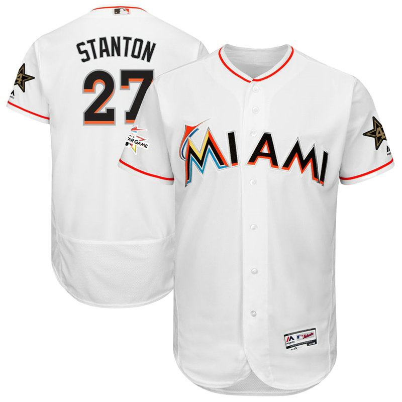 Miami Marlins Giancarlo Stanton #27 White 2017 All-Star Flex Base Jersey Miami Marlins Giancarlo Stanton #27 White 2017 All-Star Flex Base Jersey