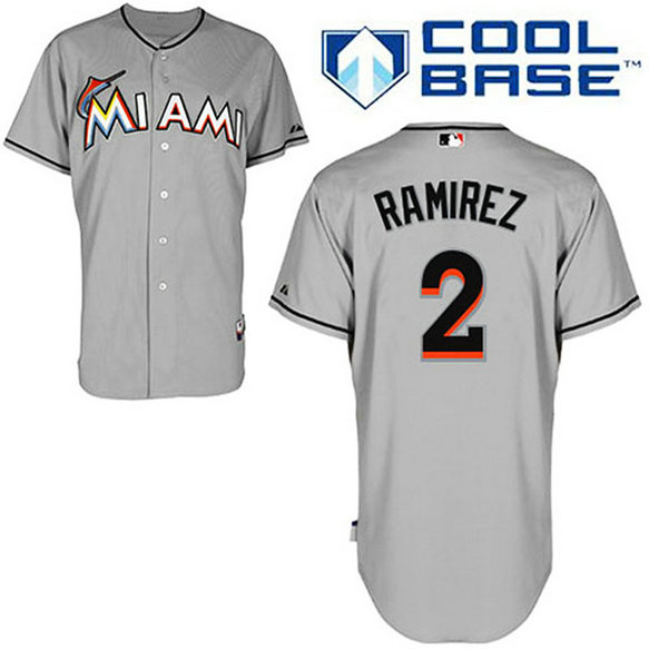 Miami Marlins #2 Hanley Ramirez Grey 2012 Away Jersey