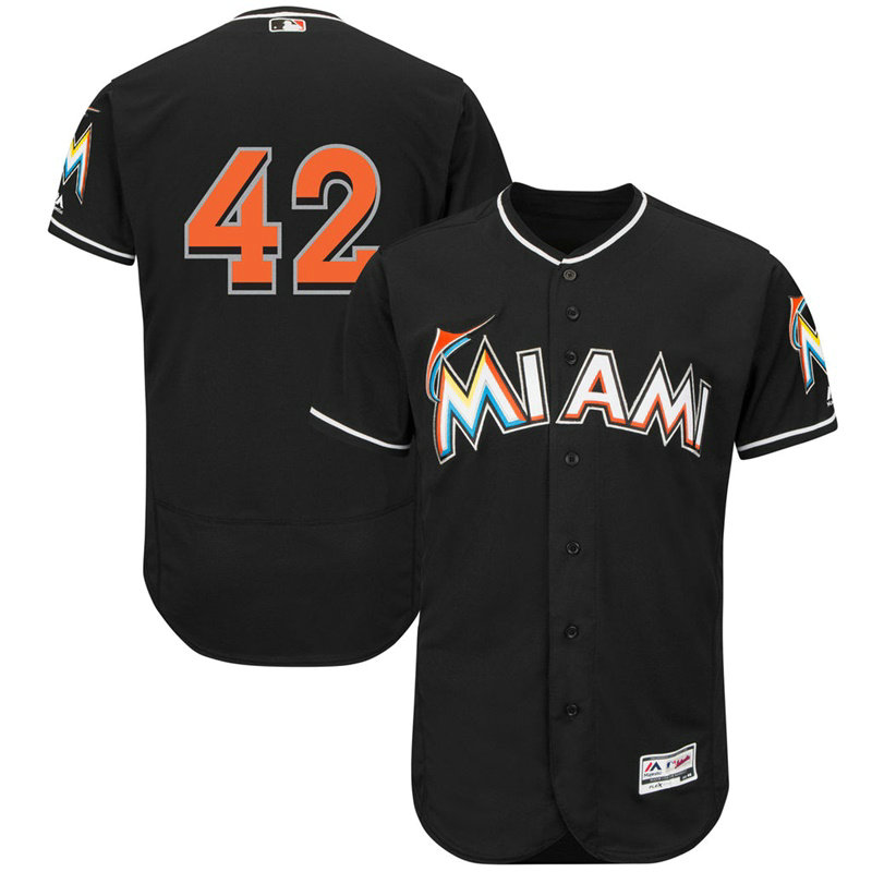 Miami Marlins Jackie Robinson #42 Black Commemorative Flex Base Jersey