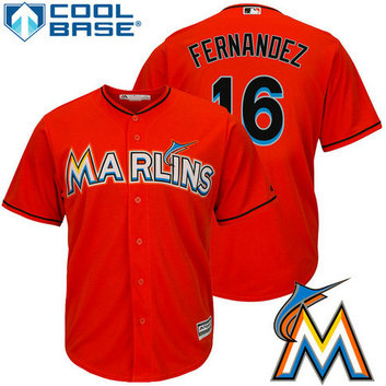 Miami Marlins Jose Fernandez #16 Firebrick Alternate Cool Base Jersey