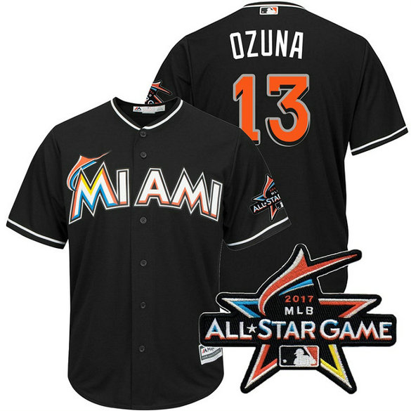 Miami Marlins Marchell Ozuna #13 Black 2017 All-Star Game Patch Cool Base Jersey Miami Marlins Marchell Ozuna #13 Black 2017 All-Star Game Patch Cool Base Jersey
