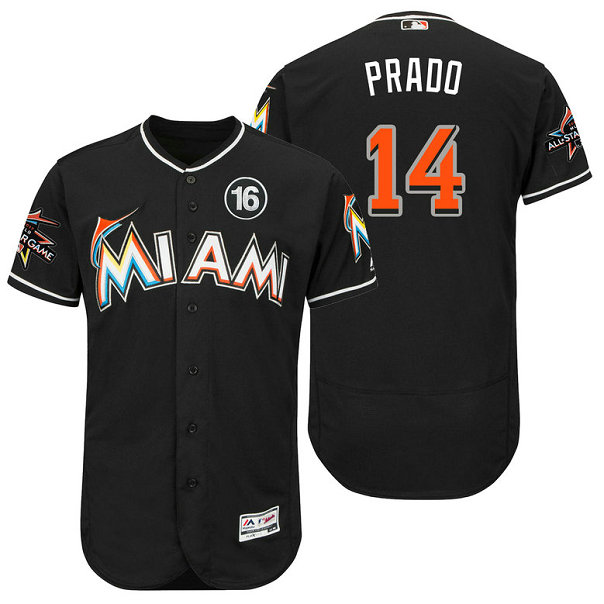Miami Marlins Martin Prado #14 Black 2017 All-Star Jose Fernandez Patch Flex Base Jersey Miami Marlins Martin Prado #14 Black 2017 All-Star Jose Fernandez Patch Flex Base Jersey