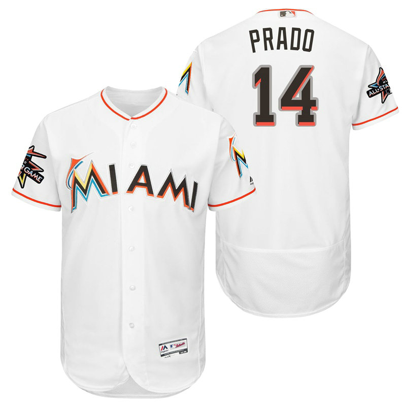Miami Marlins Martin Prado #14 White 2017 All-Star Game Patch Flex Base Jersey