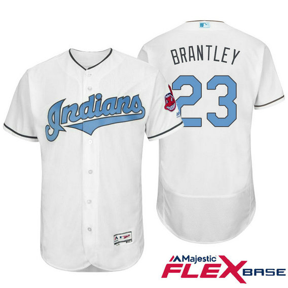 Cleveland Indians #23 Michael Brantley White Fashion 2016 Father's Day Flex Base Jersey