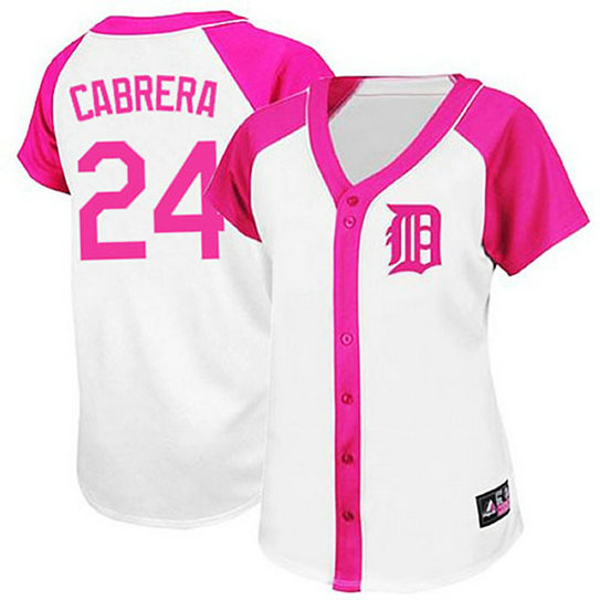 Detroit Tigers #24 Miguel Cabrera White/Pink Wo Splash Fashion Jersey Detroit Tigers #24 Miguel Cabrera White/Pink Wo Splash Fashion Jersey