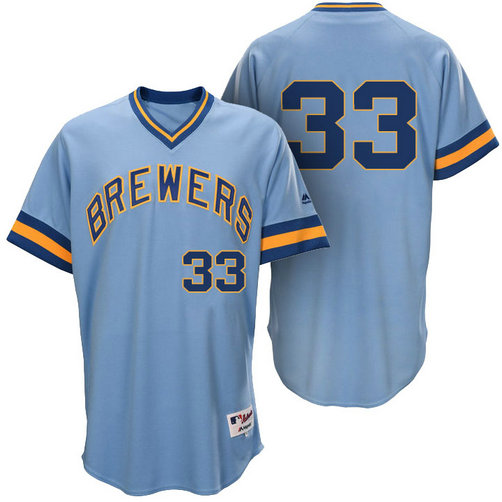 Milwaukee Brewers Chris Carter #33 Light Blue 1976 Turn Back the Clock Authentic Player Jersey Milwaukee Brewers Chris Carter #33 Light Blue 1976 Turn Back the Clock Authentic Player Jersey