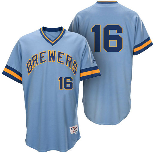 Milwaukee Brewers Domingo Santana #16 Light Blue 1976 Turn Back the Clock Authentic Player Jersey Milwaukee Brewers Domingo Santana #16 Light Blue 1976 Turn Back the Clock Authentic Player Jersey