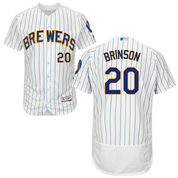 Milwaukee Brewers Lewis Brinson #20 White Alternate Flex Base Jersey