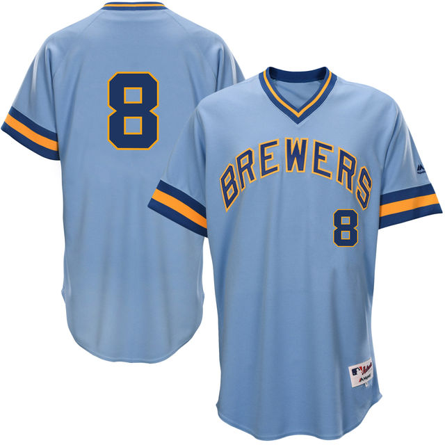 Milwaukee Brewers Ryan Braun #8 Light Blue 1976 Turn Back the Clock Authentic Player Jersey Milwaukee Brewers Ryan Braun #8 Light Blue 1976 Turn Back the Clock Authentic Player Jersey